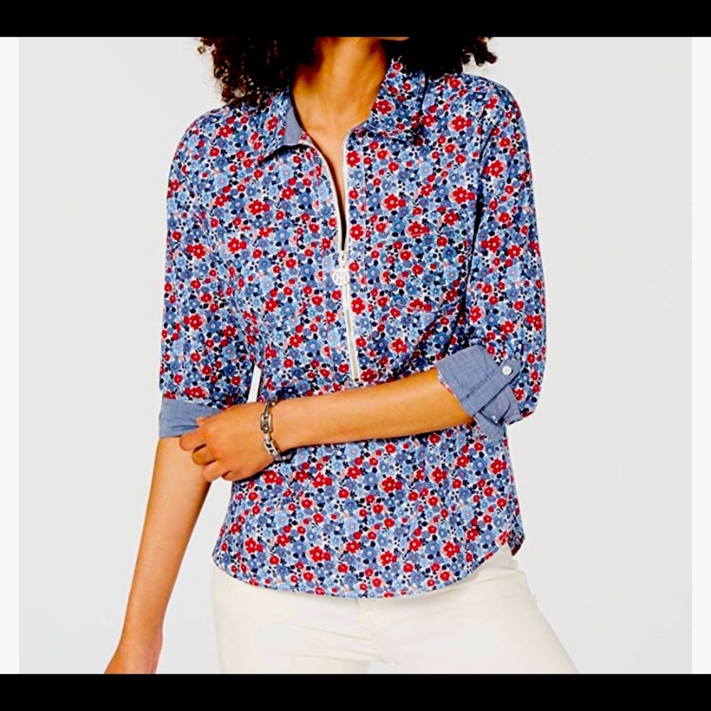Tommy Hilfiger quarter zip collar shirt